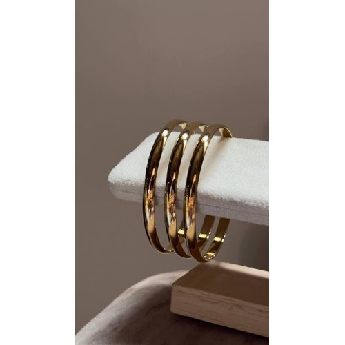 3-Piece Stainless Steel Bangle Bracelet Set - Anti-Tarnish Luxury Jewelry