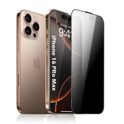 Screen Protector for iPhone 16 Pro Max 6.9-Inch, 9H Hardness Tempered Glass Film (Anti-Scratch) (No Bubbles) Anti-Spy Full Coverage Screen Protector for iPhone 16 Pro Max - Privacy