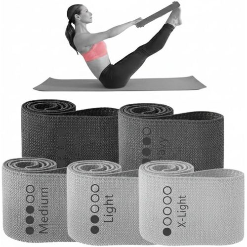 5 Levels Fabric Resistance Band Set - Elastic Training Bands for Fitness, Yoga, and Muscle Building - Multicolor