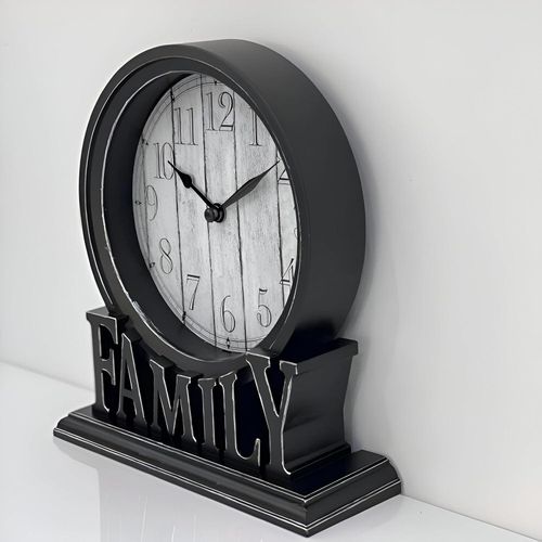 Rustic Living Room Timepiece - Vintage Inspired Silent Desk Clock Decorative Retro Home Decor for Bedroom or Shelf Display