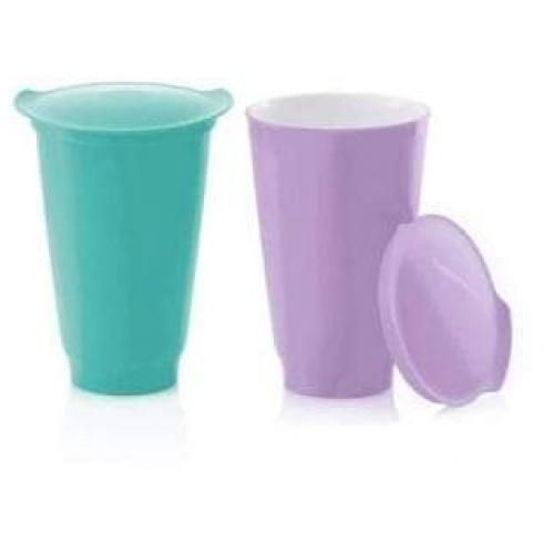 كوب اليجرا تابروير 440 مل بغطاء محكم 2 قطعة