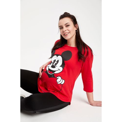 Disney Mickey & Minnie Loose Fit Crew Neck Long Sleeve Top