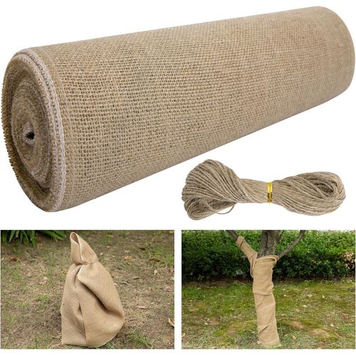 Purple Star 6 m x 40 cm Tree Winter Protection - Jute for Plants Winter Protection - Winter Protection Jute Ribbon for Plants Frost Protection and Moisture, Winter-proof Plant Protection Bandage, Jute