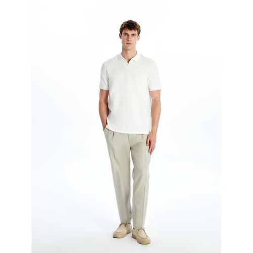 Standard Fit Dobby Fabric Men's Trousers
