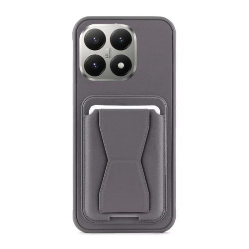 Case FOR Xiaomi 15T , Multifunctional Magnetic Strap Vertical and Horizontal Design, Slim and Cute Pattern Silicone Protective Case with Kickstand - (GREY)