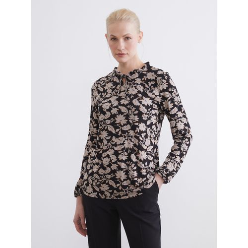 Floral Blouse With Tie-Neck Detail