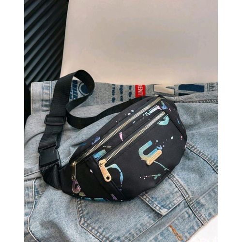 حقيبة خصر نسائية أنيقة وحقيبة كتف وحقيبة كروس بودي ومحفظة عملات معدنية من رقائق ذهبية وحقيبة صدر