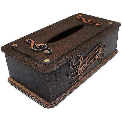 Wooden Tissue Box - Dark Brown