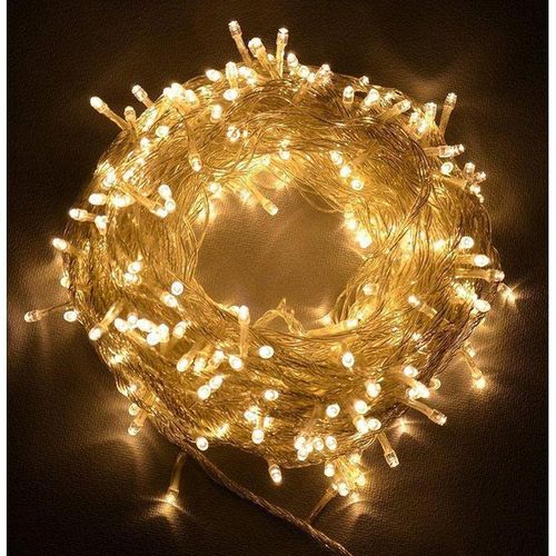100 LED Warm Yellow String Lights – Plug-In Copper Wire Fairy Lights for Wall, Bedroom, Garden & Party Decor – Flexible Indoor/Outdoor Lighting for Cozy Ambience & Festive Atmosphere – EU Plug