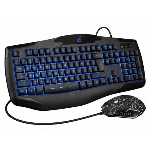 G12 Wired Gaming Keyboard and Mouse Combo with LED Lighting, USB Connectivity, Black, Suitable for Gaming and Everyday Use