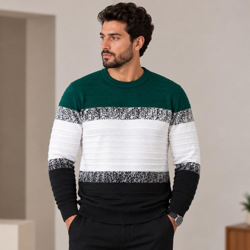 Men’s Winter Knit Sweater with Crew Neck