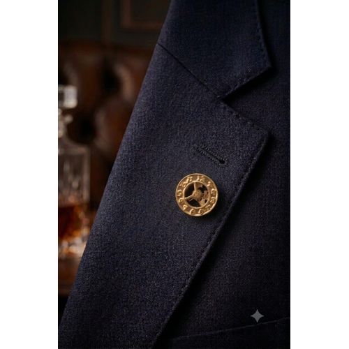 Vintage Clock Dial Lapel Pin, Antique Gold-Tone Watch Face Brooch Badge for Blazers and Jackets