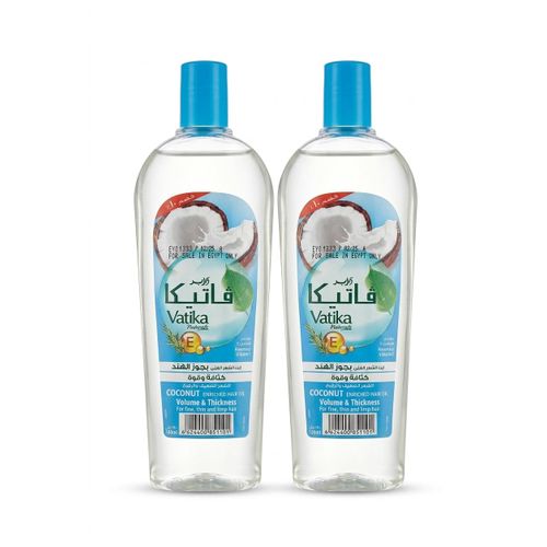 English: Pack of 2 -Coconut Enriched Hair Oil for Volume & Thickness - 180ml Each.