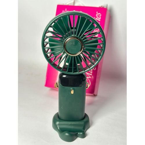 Mini Portable USB Rechargeable Handheld Fan Foldable Plastic Desk Fan with Lanyard Base for Office & Home for Outdoor Use may vary color