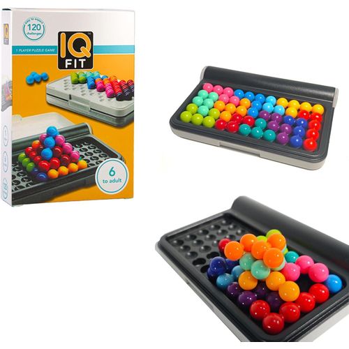 IQ Puzzler Pro, A Cognitive Skill 120 Challenges Building Smart Brain Puzzler, Travel Game for Children and Adults with Brain Teaser for Ages 6-Up (12 Colors)