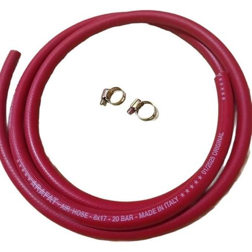 Gas valve hose that withstands automatic pressure, Italian made, with 2 connecting clamps, length (2 meters, )