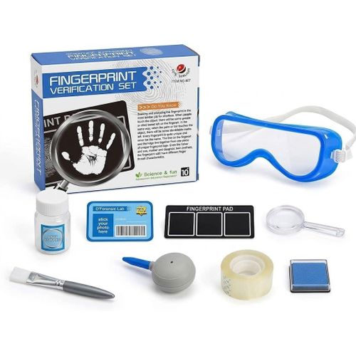 Fingerprint Test Kit Toy for Kids - Educational Science Eperiment Kit (STEM) for Eploration and Investigation Lovers - Gift for Boys and Girls Ages 5+