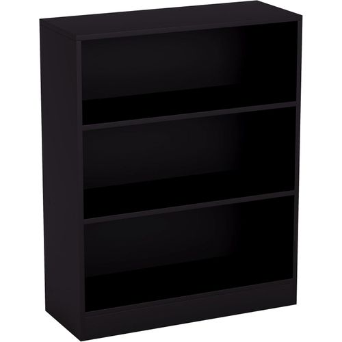 Vida Designs Cambridge 3 Tier Low Bookcase, Black Wooden Shelving Display Storage Unit Office Living Room Furniture