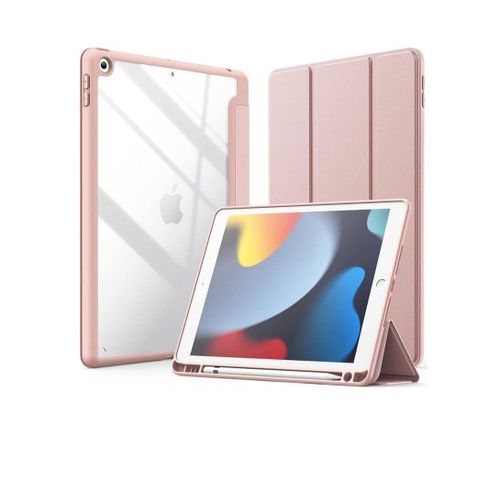 iPad 6th/5th Generation Case (9.7-inch, 2018/2017), iPad Pro 9.7 inch 2016, iPad Air 2nd/1st Gen, Shockproof Bumper Back Cover with Built-in Pencil Holder, Auto Sleep/Wake Pink