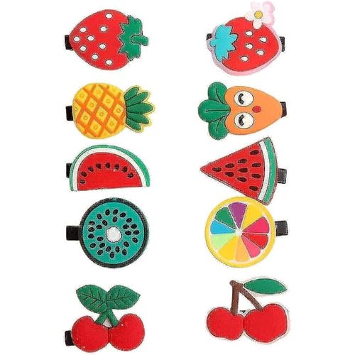 توك شعرمشابك شعر طويلة جديدة ولطيفة (عبوة 10 قطع) (فواكه)