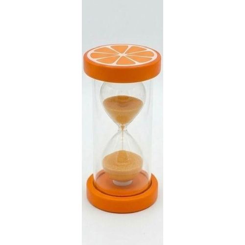 Orange Hourglass Decorative Sand Timer 10 Minutes Clear Glass with Orange Base