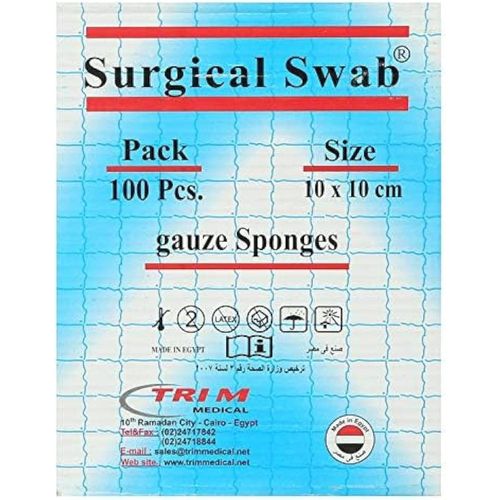 ضمادات شاش 10 × 10 سم، 80 قطعة