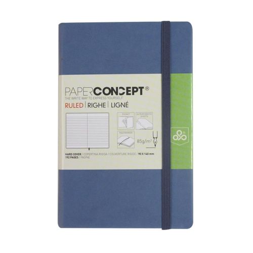 PAPER CONCEPT Executive Notebook Hard cover - Assorted Colors - 14 x 9 - Blue