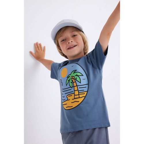 Baby Boy Regular Fit Short Sleeve T-Shirt - Lt.Indigo
