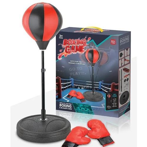 Kids Punching Bag with Stand and Boxing Gloves – Adjustable Height Training Set