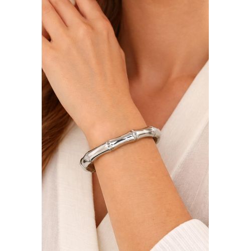 Bamboo-inspired Zinc Alloy Bracelet – Modern & Sleek Design