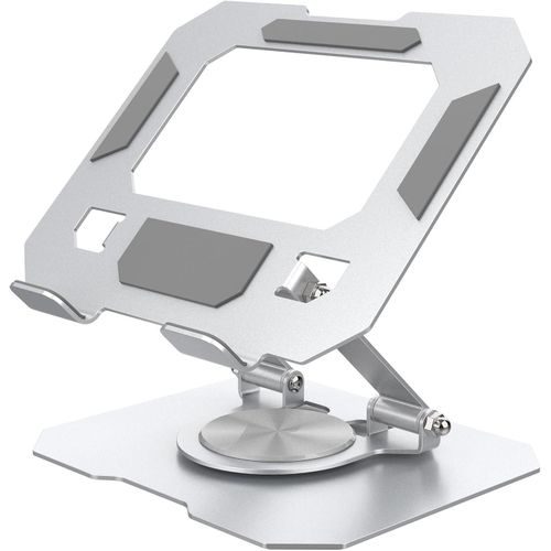360-degree adjustable, foldable tablet stand, suitable for iPads, ideal for desks, portable rotating screen for tablets/PlayStation/mobile phones/Switch and other devices ranging in size from 4.7 inches to 12.9 inches, silver color