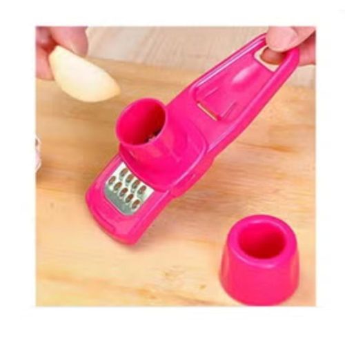 Convenient Garlic Press Ginger Crusher Kitchen Tool Pink