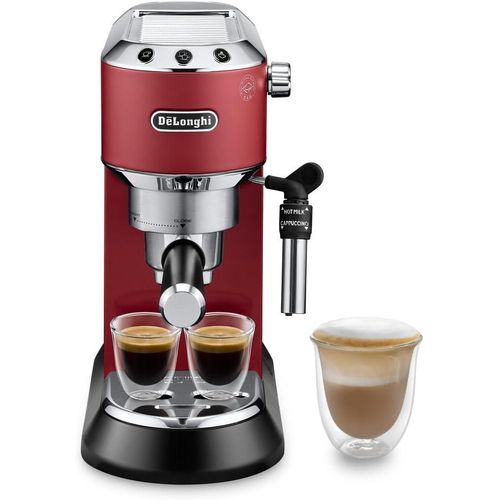 Dedica Style Traditional Barista Pump Espresso Machine, Coffee and Cappuccino Maker, EC685R, Red