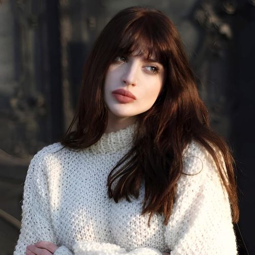 Synthetic Hair Wig Long Wavy Brown Color Fiber Thermal Hair