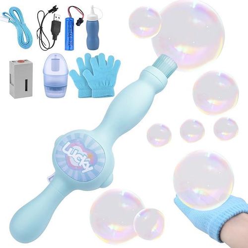Dandin Colourful Smoke Bubble Machine, Magic Interactive Mist Bubble Machines for Party, Elastic Bubble Mist Stick, Rechargeable Bath Bubble Toy, for Girl Boy Kid Party Outdoor Indoor