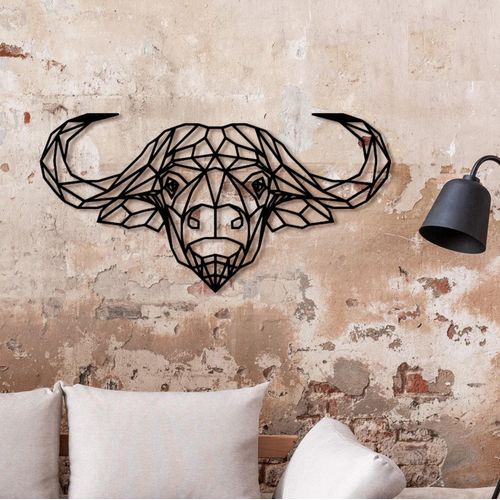 geometric buffalo head wall art
