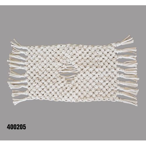 handmade macrame runner-off white-25x50