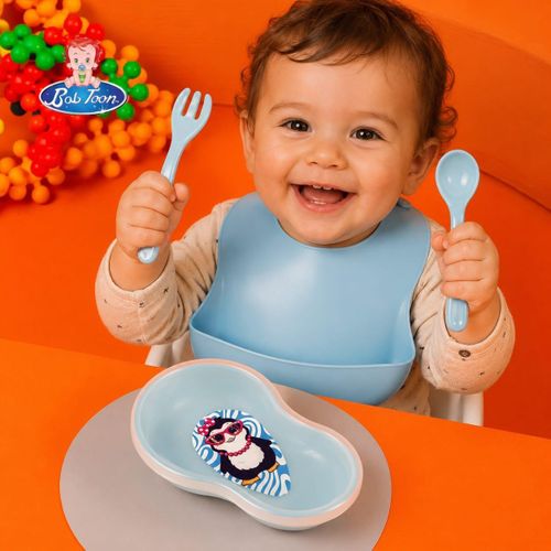 Baby Plate with Lid, Spoon & Fork