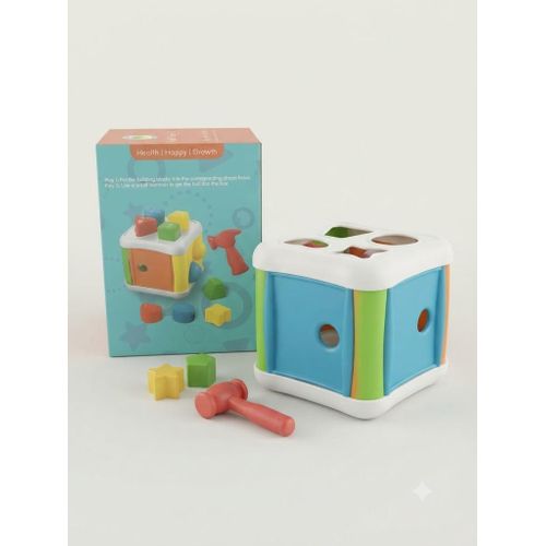 Educational Shape Sorter and Hammering Activity Cube for Toddlers - Montessori-Inspired Learning Toy for Early Development, Cognitive Skill Building, and Fine Motor Skills Training