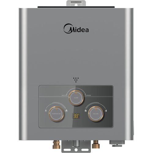 MGWH06-12MZNEG(S) Gas Water Heater, 6 Liter Capacity, Grey Color,Natural Gas, Dual-Ignition, Digital 3 Nobs, X'Battery For Type C Module