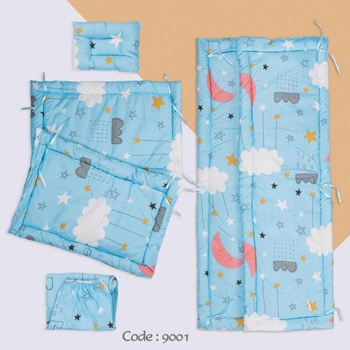 Fiber Crib Bumper Set with Pillow & Fitted Elastic Sheet 9001