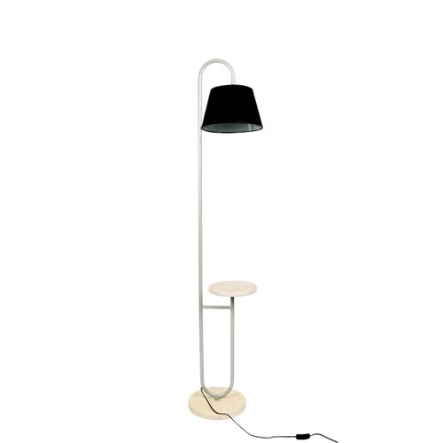 Cobra Floor Lamp With Shade - Silver/Black