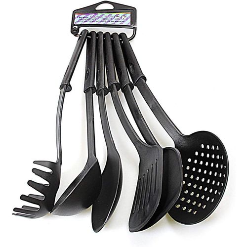 Enjoy an easy and safe cooking experience with this unique cookware set - 6 pieces of pure plastic heat resistant and suitable for all types of pots - brings you the best