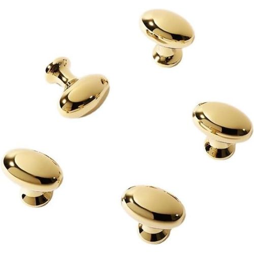 10 Pack Bright Gold Oval Drawer Knobs Pigeon Egg Design 34mm for Dresser Door