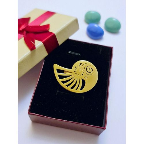 Snail shell golden stainless steel Brooch and clothes pin