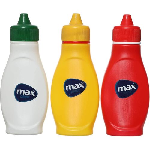 Plastic bottle for ketchup 3 piece - multi color