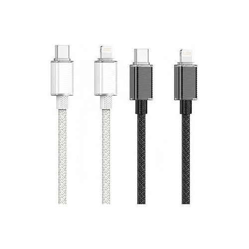 VIDVIE 30W 12M PD Super Fast Charging Data Cable Braided Durable Type C to L Cable Compatible with iPhone X 11 12 13 14 Series - Black