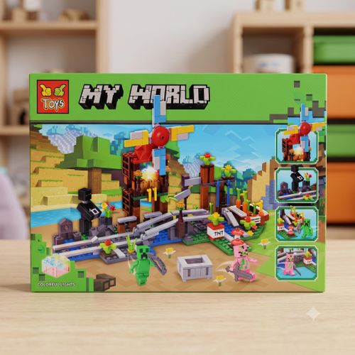 Minecraft Inspired DIY 433-Piece Building Blocks Construction Set – 3D Pixel World Bricks Toys with Action Mini Figures & Accessories – Montessori STEM Educational Kit for Kids Ages 6+ – Safe Non-Toxic ABS Plastic Compatible Blocks
