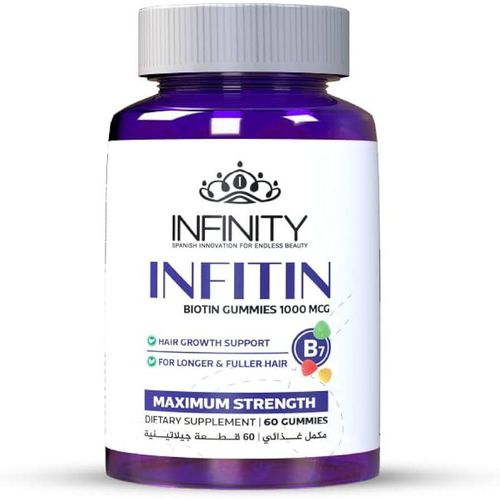 Infitin Hair Biotin Gummies 1000 mcg 60 Gummies