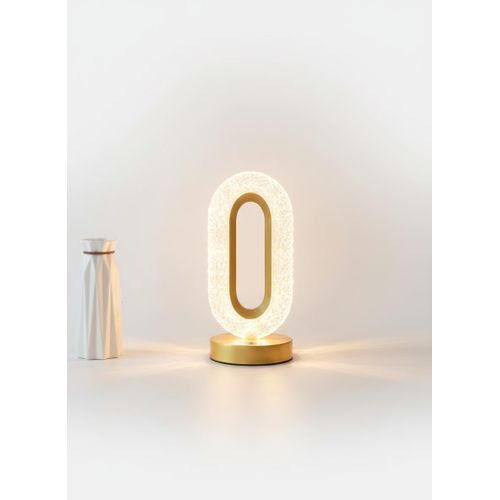 أباجورة كريستال بيضاوي تاتش تعمل بالشحن USB متعددة الألوان بثلاث مستويات إضاءة